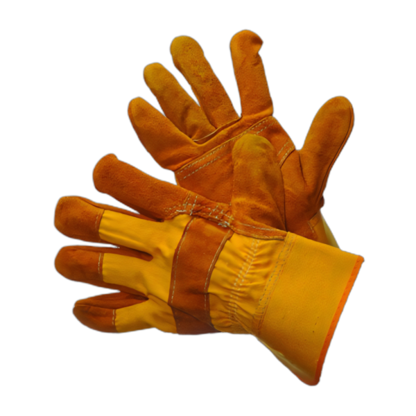 Yellow Leather Joint Gloves