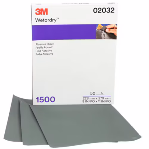 1500 Grit Wet/Dry Sanding Sheets - 9"x11" Pack